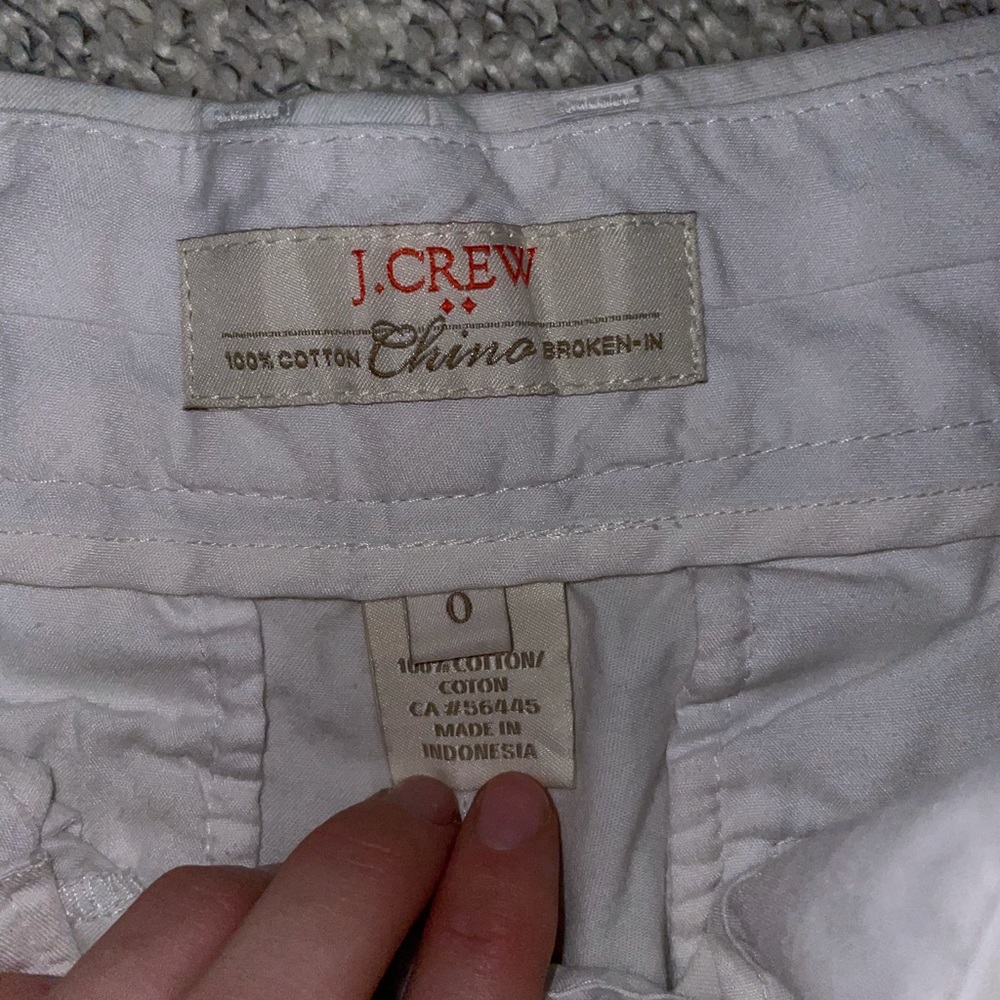 White J Crew Cotton Chino Shorts